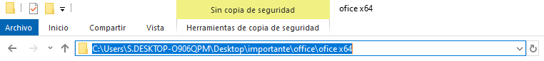 Ubicación de la carpeta